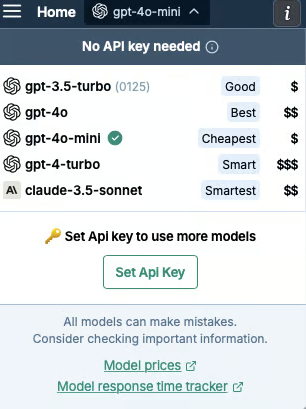 GPT for Excel 모델