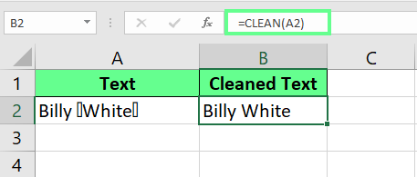 在 Excel 中使用 CLEAN() 函數 1