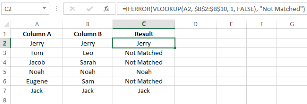 Gérer l'erreur en utilisant IFERROR() avec la fonction VLOOKUP() 10