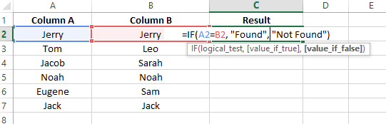 Formule IF dans Excel 3