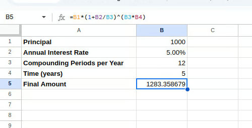 Calculating compound interest 4