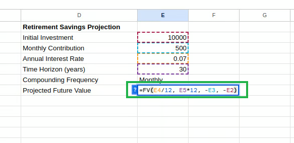 Calculating projected future value. 9