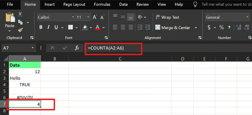 Excel 中的 counta() 函數 11