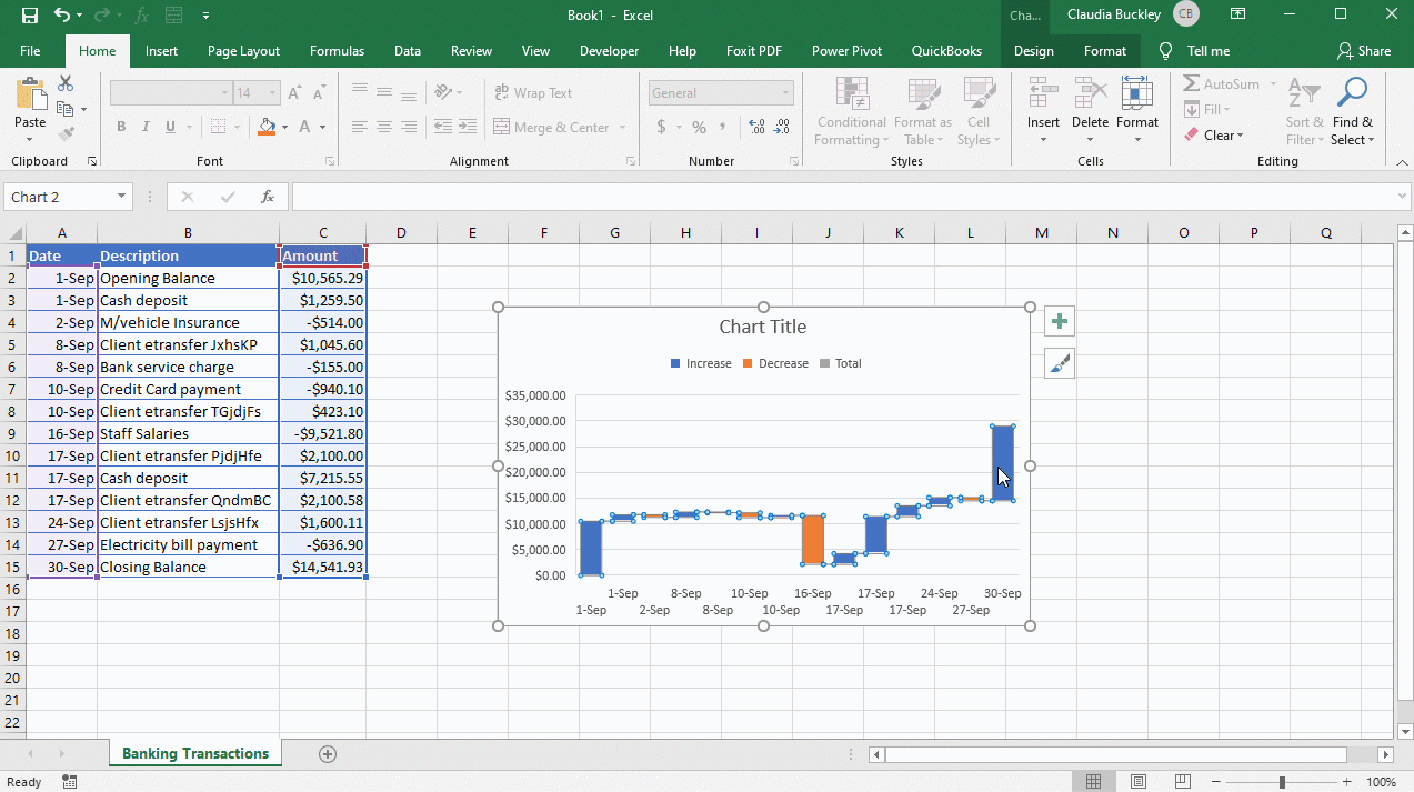 엑셀 서식 창에서 막대를 더블 클릭하고