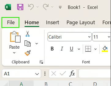 Abrir opciones de Archivo de Excel para más funciones 1
