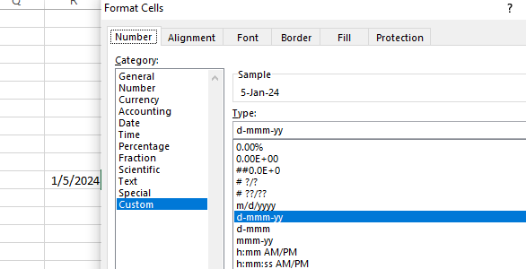 Custom data type in excel. 11