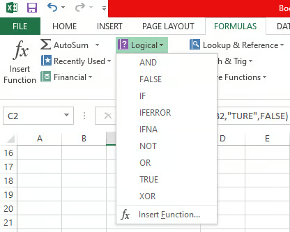 Navigating to the logical operators in excel. 14
