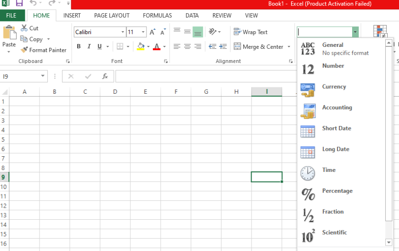 Identifying data types at home tab. 3