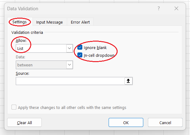 如何在Excel中設定下拉式清單作為資料驗證方法。 4