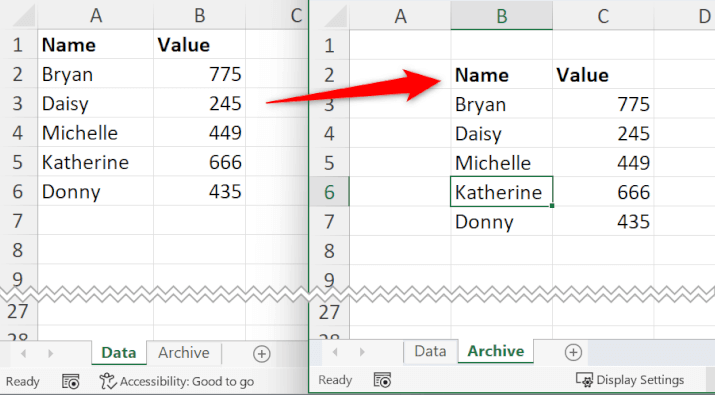 Eine Illustration eines VBA-Code-Editors mit einem Skript zum Kopieren von Daten zwischen Blättern. 1