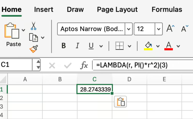 Função LAMBDA do Excel para pi 1