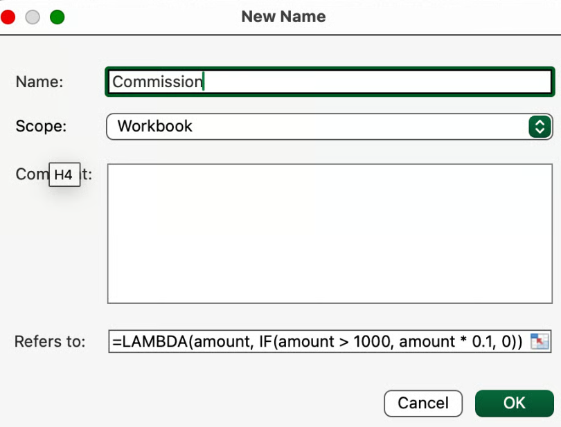 Função LAMBDA do Excel para calcular comissão 4