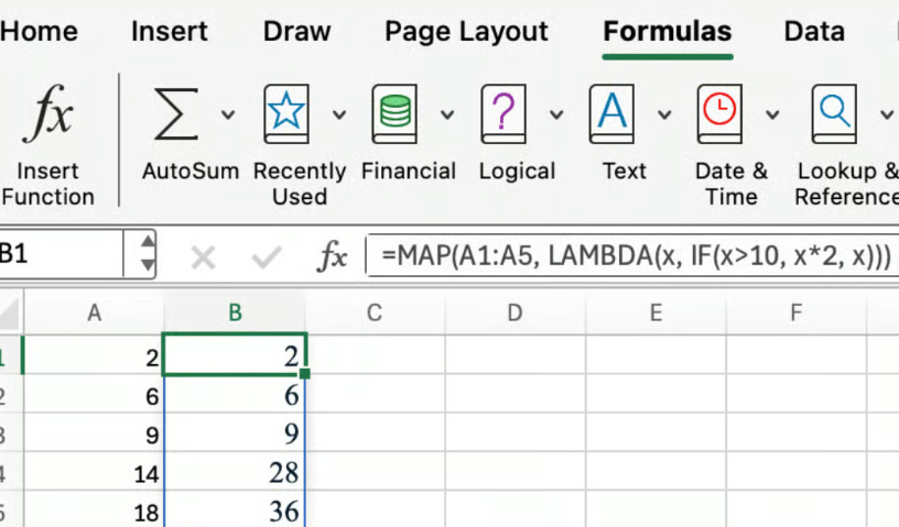 LAMBDA do Excel combinado com MAP 7