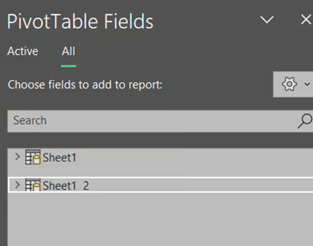PivotTable Fields in Excel data model 10