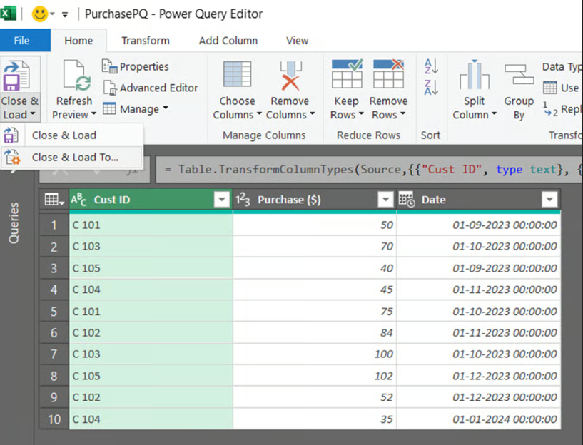 Closing the Power Query Editor in Excel data model 18