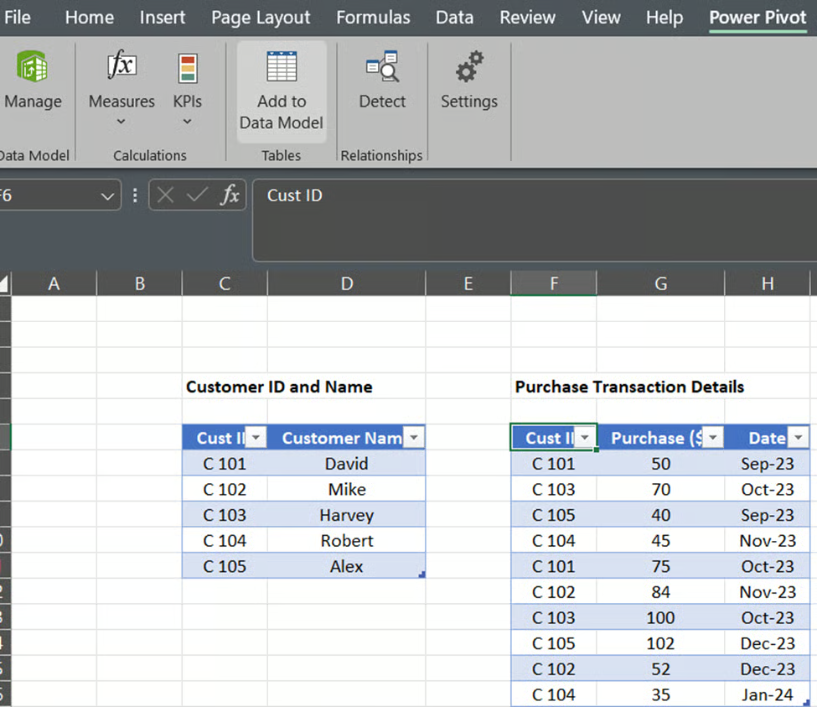 Add to Excel Data Model under PowerPivot in Excel 28