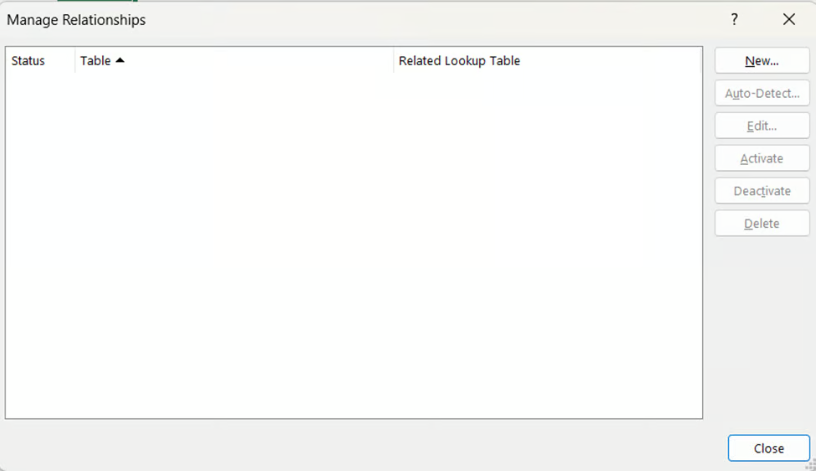 Manage Relationships window in Excel data model 6