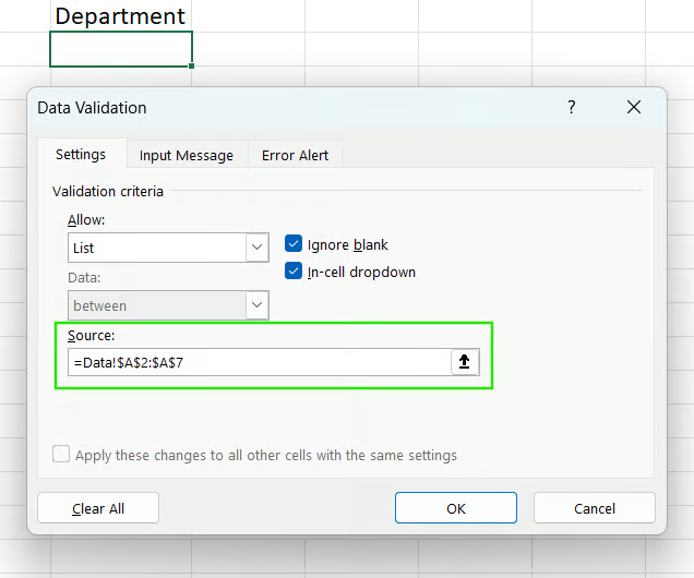 如何在 Excel 中更新下拉式清單 11