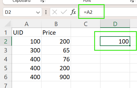 Direkte Zellreferenz in Excel. 6