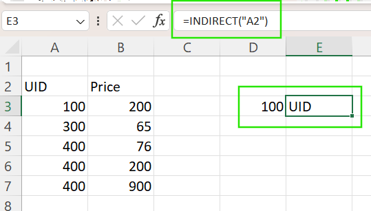 Verwendung von INDIRECT() für feste Referenzen in Excel. 7
