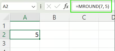 Using MROUND() function to round a number to the nearest specified multiple in Excel. 4