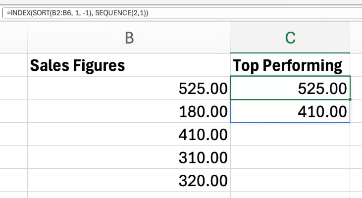 Using SEQUENCE in Excel to sort dynamically 4