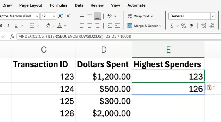 Using SEQUENCE in Excel as a conditional check 7
