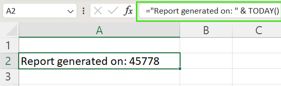 Excel TEXT function with a readable date 2