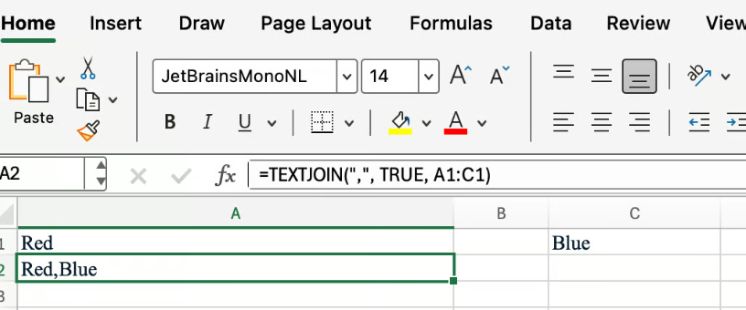 Excel TEXTJOIN while skipping blanks 1