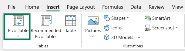 Inserir Tabela Dinâmica 4