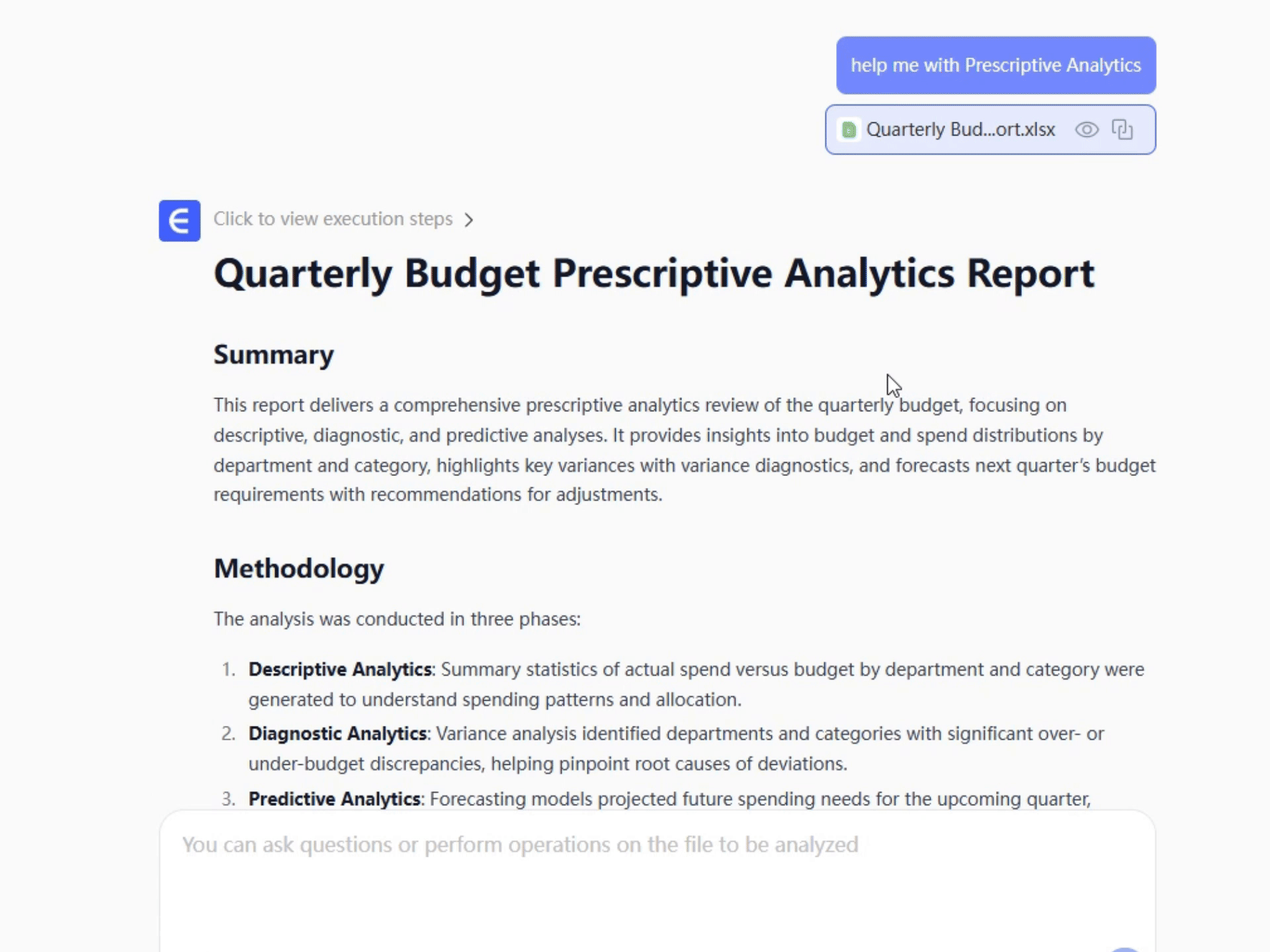 Fase 4: Execução da Análise Prescritiva