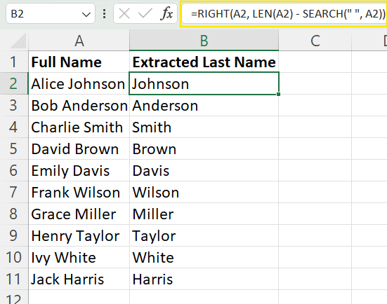 Sorting columns alphabetically by the last name when the last name comes first in Excel. 8