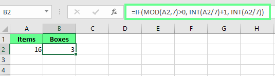 Combining MOD() and INT() to distribute items equally in Excel 11