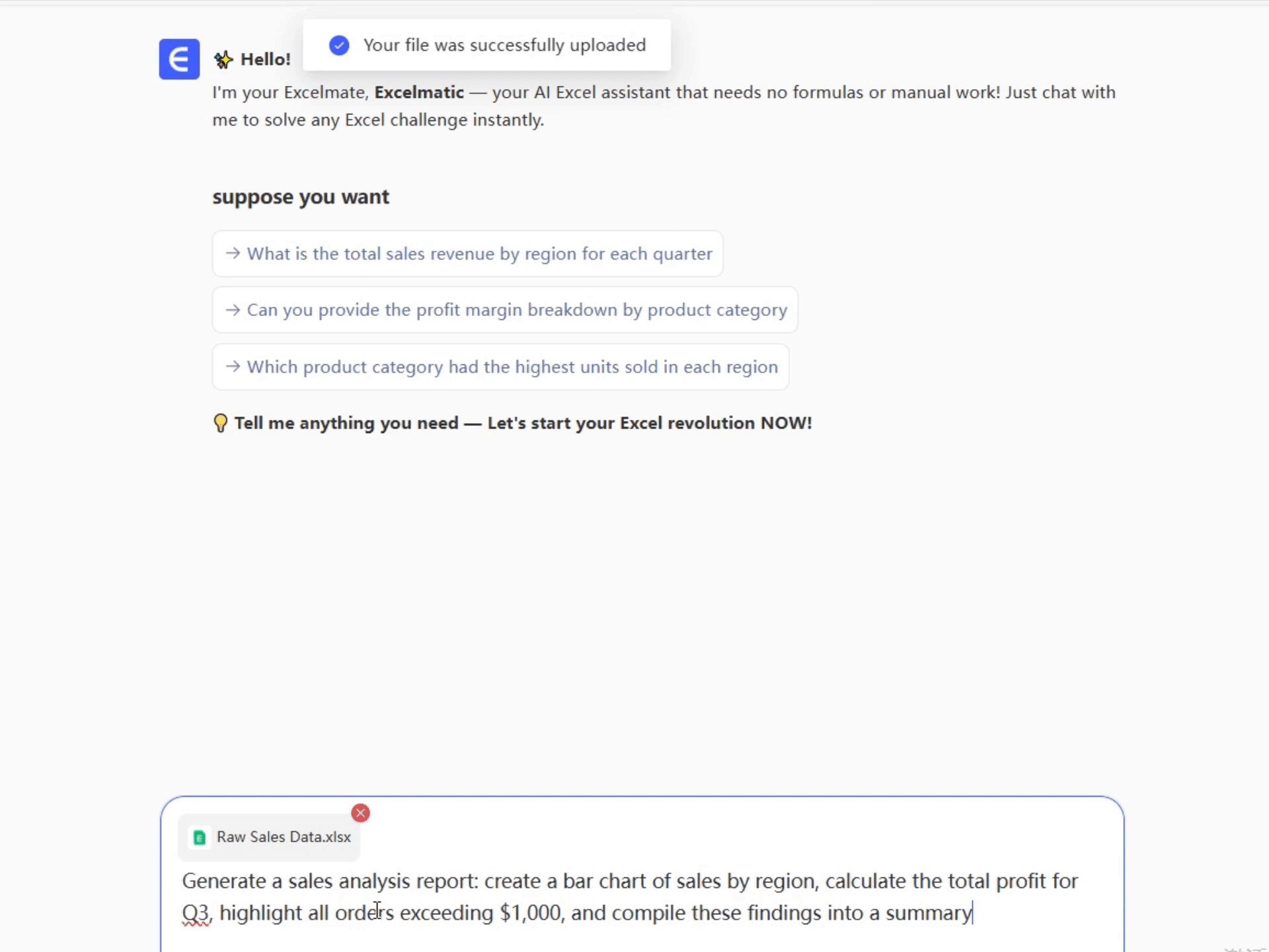 Excelmaticの使い方:3つの簡単なステップで即時分析
