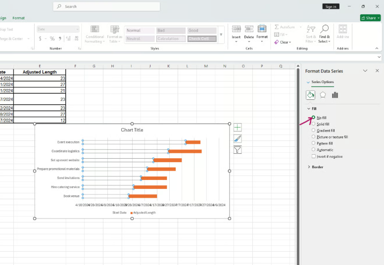 in the format data series pane, select