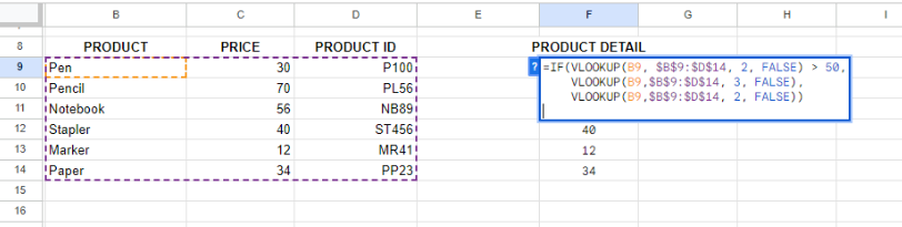 Applying IF with nested VLOOKUP. 12