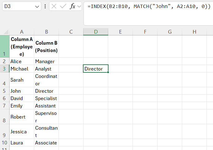 index match result 11