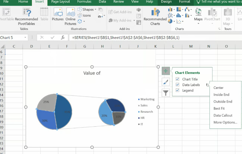 pie of pie chart in Excel 4