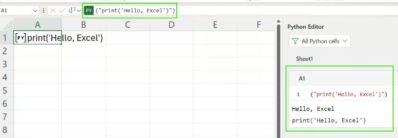 Wie man den Python-Setup in Excel testet. 3