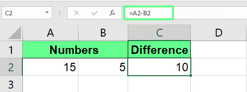 Subtracting cell in Excel. 2