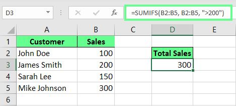 Summieren der Werte mit SUMIFS in Excel. 1