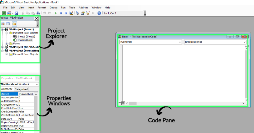 Interface of VBA in Excel 6
