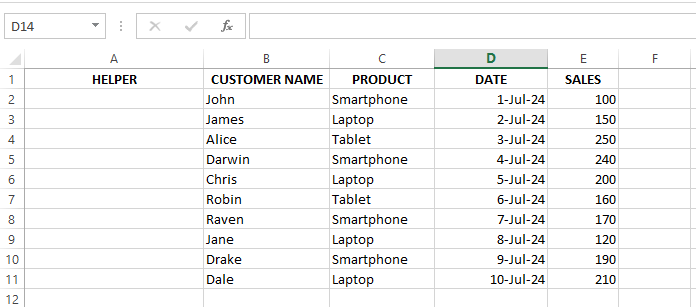 Create a HELPER column. 4