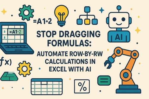 Stop Dragging Formulas: Automate Row-by-Row Calculations in Excel with AI