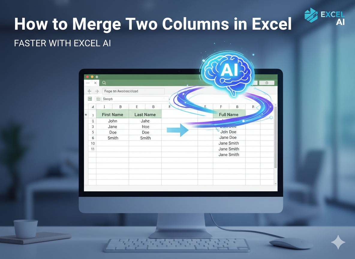 Excelで2つの列を結合する方法—Excel AIでより高速に