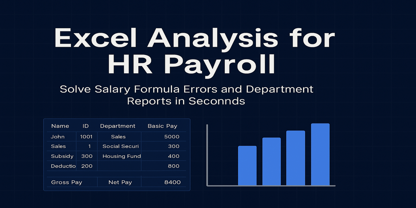 HR 薪資報表的 Excel 分析：秒解薪資公式錯誤與部門報表問題