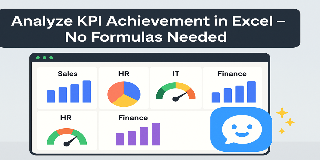 Wie man die KPI-Erreichungsraten zwischen Abteilungen mit Excel AI analysiert