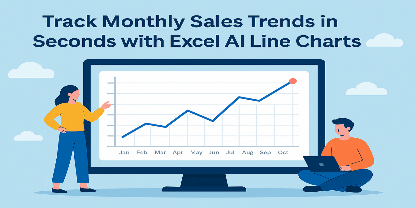 Excel AI折れ線グラフで月次売上トレンドを瞬時に把握