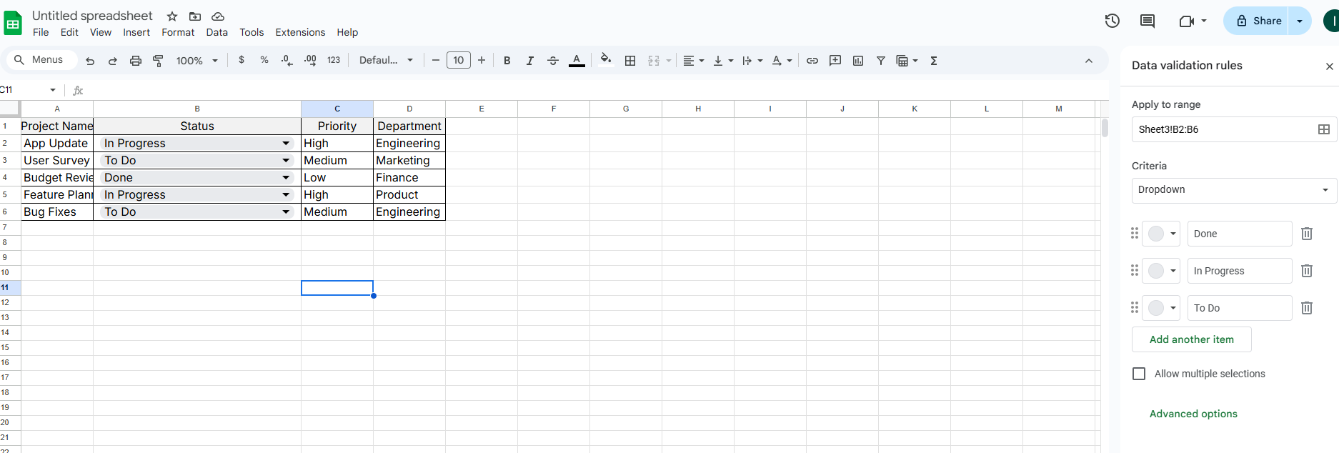 list