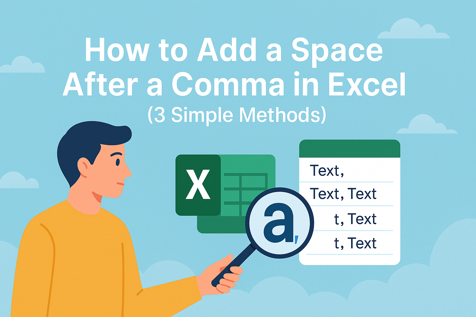 How to Add a Space After a Comma in Excel (3 Simple Methods)